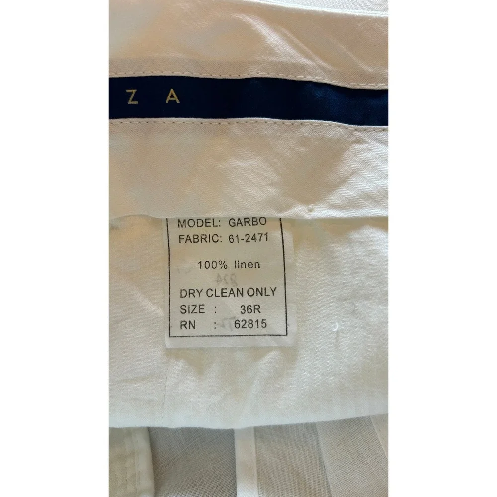 Mens Linen 2 pc Suit 42R/36R Tropical Summer 3 Button Relaxed Fit Lightweight